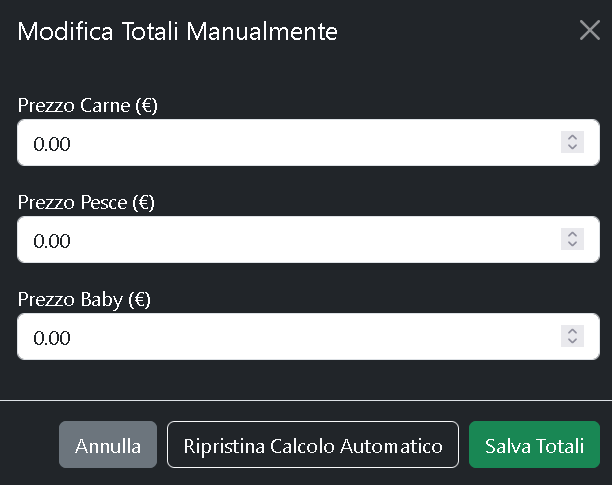 Modifica Prezzi Manualmente
