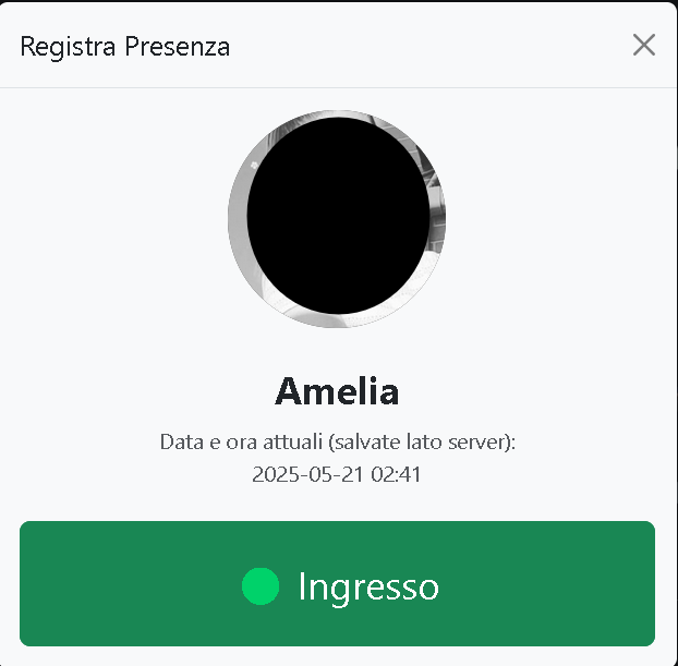 Popup registra presenza